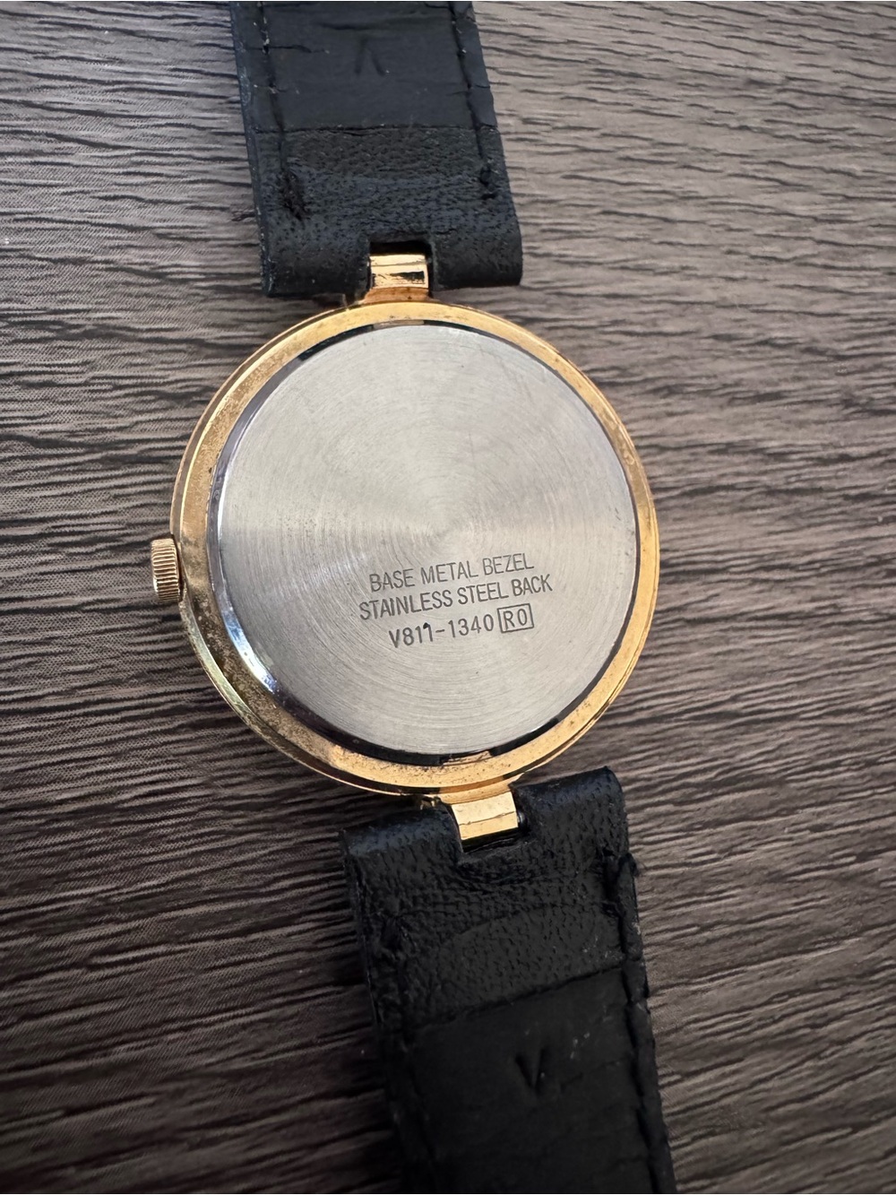 Lorus Mickey Mouse Gold-Tone Wristwatch with Black Leather Strap - Picture 5 of 5